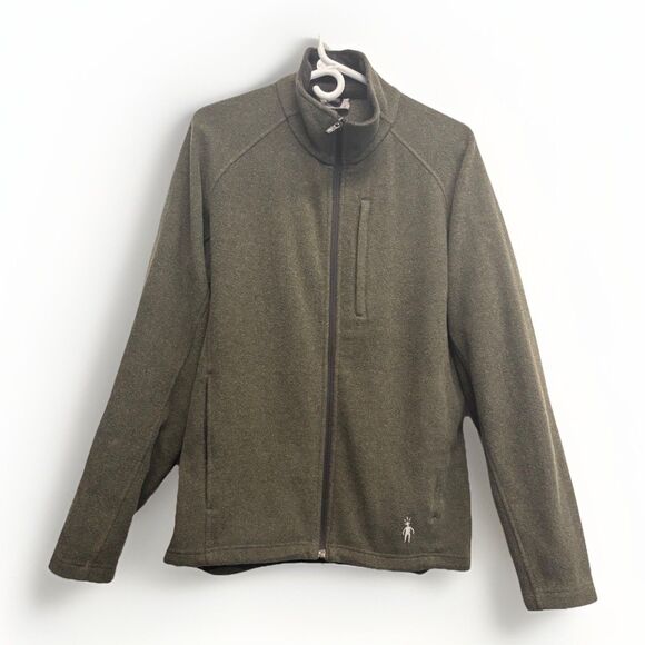 Smartwool Men’s Fleece Jacket Green Full Zip Sz M - Picture 1 of 12